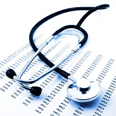 Image showing stethoscope and data