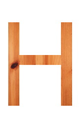 Image showing wood alphabet H