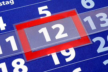 Image showing red and blue calendar