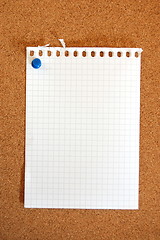 Image showing empty sheet paper with push pin