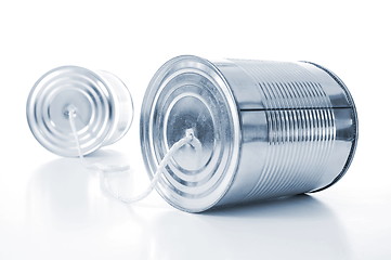 Image showing tin or can telephone