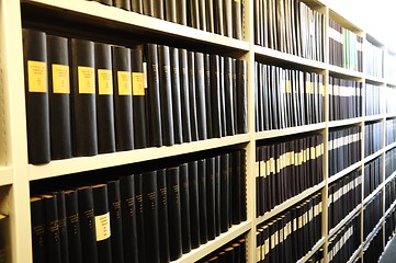 Image showing old books in a library