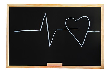 Image showing blackboard and heart
