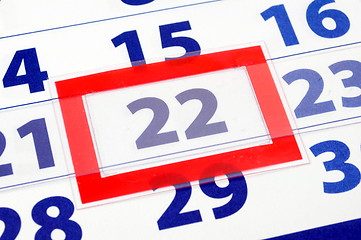 Image showing 22 calendar day