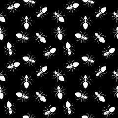 Image showing Seamless texture - insects parasites on black