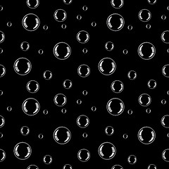 Image showing Seamless texture - white bubbles on black