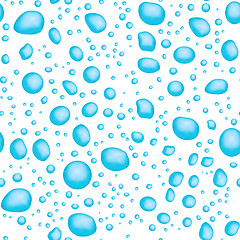 Image showing Seamless pattern - blue drops on white background