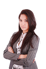 Image showing confident business executive woman of Asian, half length closeup