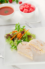 Image showing tuna and cheese sandwich with salad