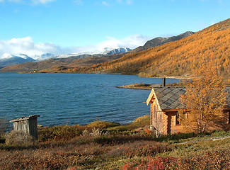 Image showing Cabin by the lake
