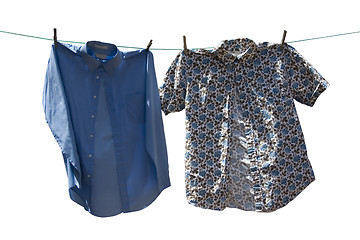 Image showing Shirts on a Line