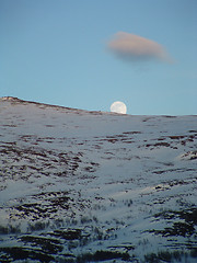 Image showing Moon in the mountain