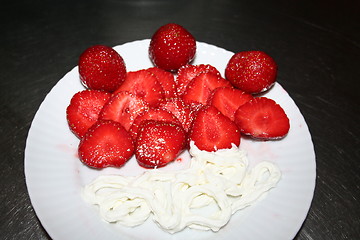 Image showing Strawberries and  cream