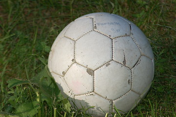 Image showing football in grass