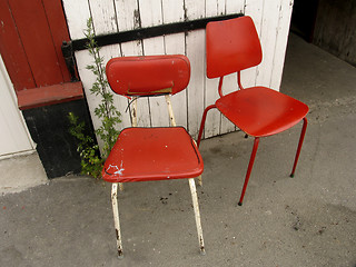 Image showing Two old chairs