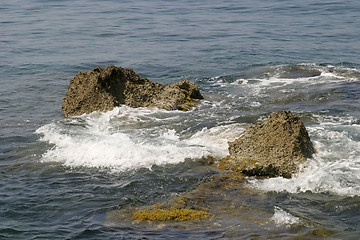 Image showing Rocks and Shore of the Med