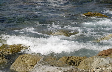 Image showing Rocks and Shore of the Med