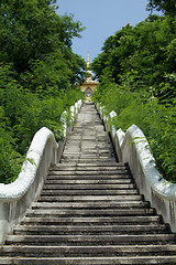Image showing Buddhist temle on hilltop