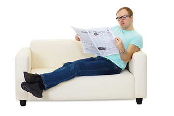 Image showing Person reading a newspaper