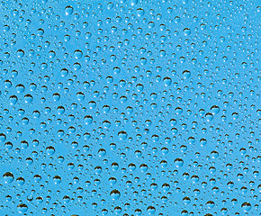 Image showing Natural blue background - drop of rain