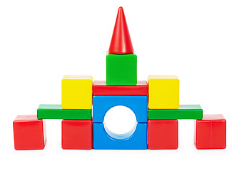 Image showing Toy castle isolated on white