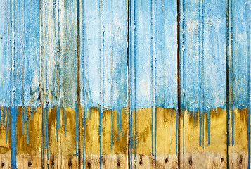 Image showing Rotten boards with old paint background