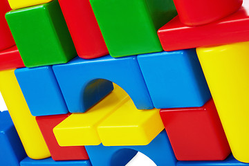 Image showing Wall of toy castle closeup