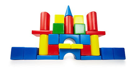 Image showing Toy color castle on white