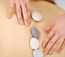 Image showing Procedure with pebbles at spa