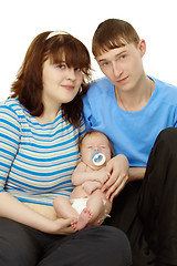 Image showing Young family - dad, mom and baby