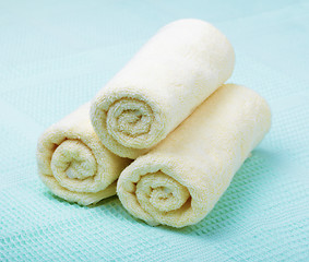 Image showing Three small towels