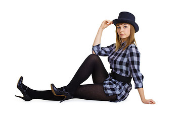 Image showing attractive girl in the hat