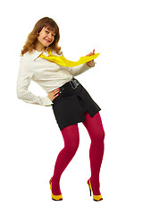Image showing Happy girl in a bright colored clothing