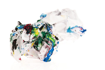 Image showing Crumpled paper isolated over white 