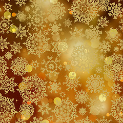 Image showing Light gold snowflakes and glitter sparkles. EPS 8