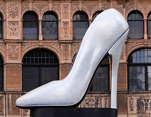 Image showing Giant stiletto shoe