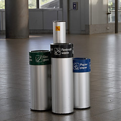 Image showing Recycle trash cans