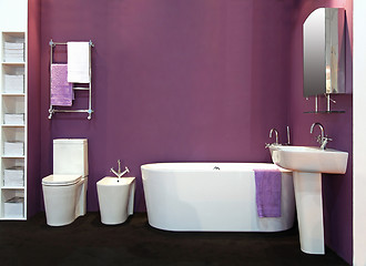 Image showing Purple bathroom