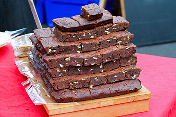 Image showing Brownies pile