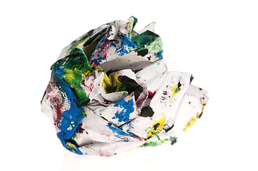 Image showing Crumpled paper isolated over white 