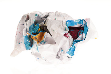 Image showing Crumpled paper isolated over white 