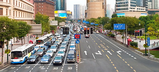 Image showing Traffic jam in Shanghai