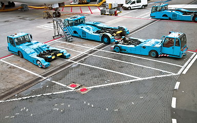 Image showing Towbarless Pushback tractors in airports