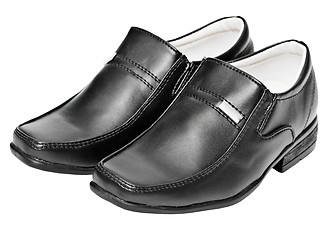 Image showing Black leather shoes