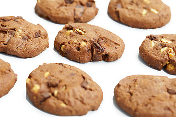 Image showing Biscuits with chocolate and nuts