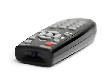 Image showing Black remote control on white