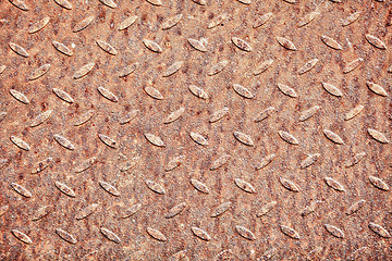 Image showing Rusty metal floor - texture in retro style