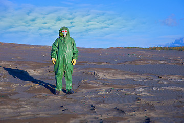 Image showing Environmental scientist in zone of ecological disaster