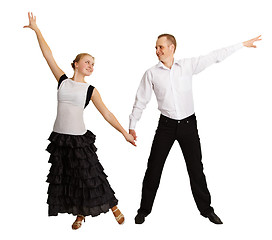 Image showing Young people perform ballroom dance