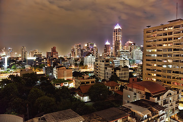 Image showing landscape - night metropolis illuminated by lights